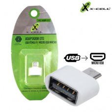 Adaptador OTG USB Fêmea para Micro USB V8 Macho X-Cell XC-ADP-11